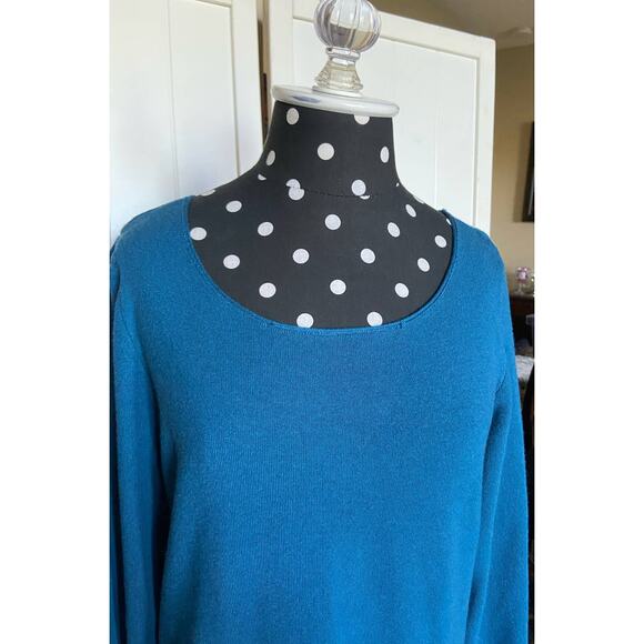 J. Jill Womens Dress Size Small Persian Blue Teal Sweater Viscose Wool Blend NEW - Picture 3 of 5